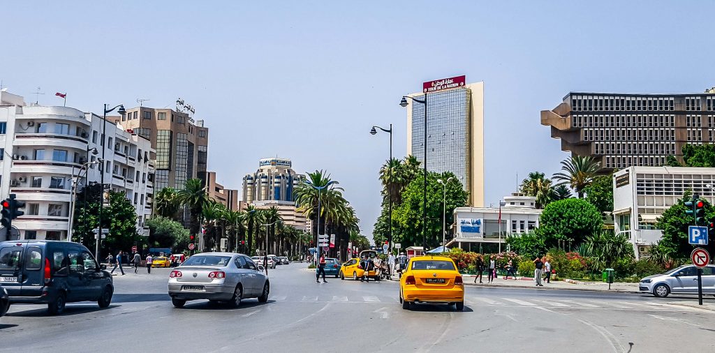 Tunis, Tunisia, July 01, 2018: City street.; Shutterstock ID 1159404115; Purchase Order: Medirection